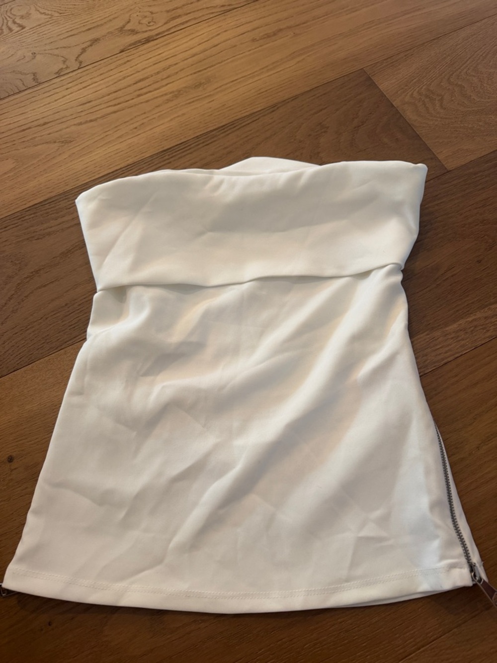 Zara Strapless White Tube Dress